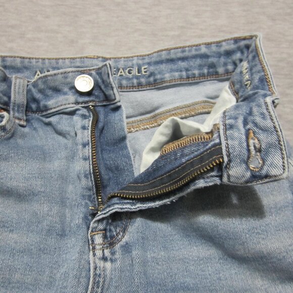 American Eagle Mom Jeans Women's Size 4R ( 26x27) Blue Mid-Rise Denim Stretch - Picture 9 of 16